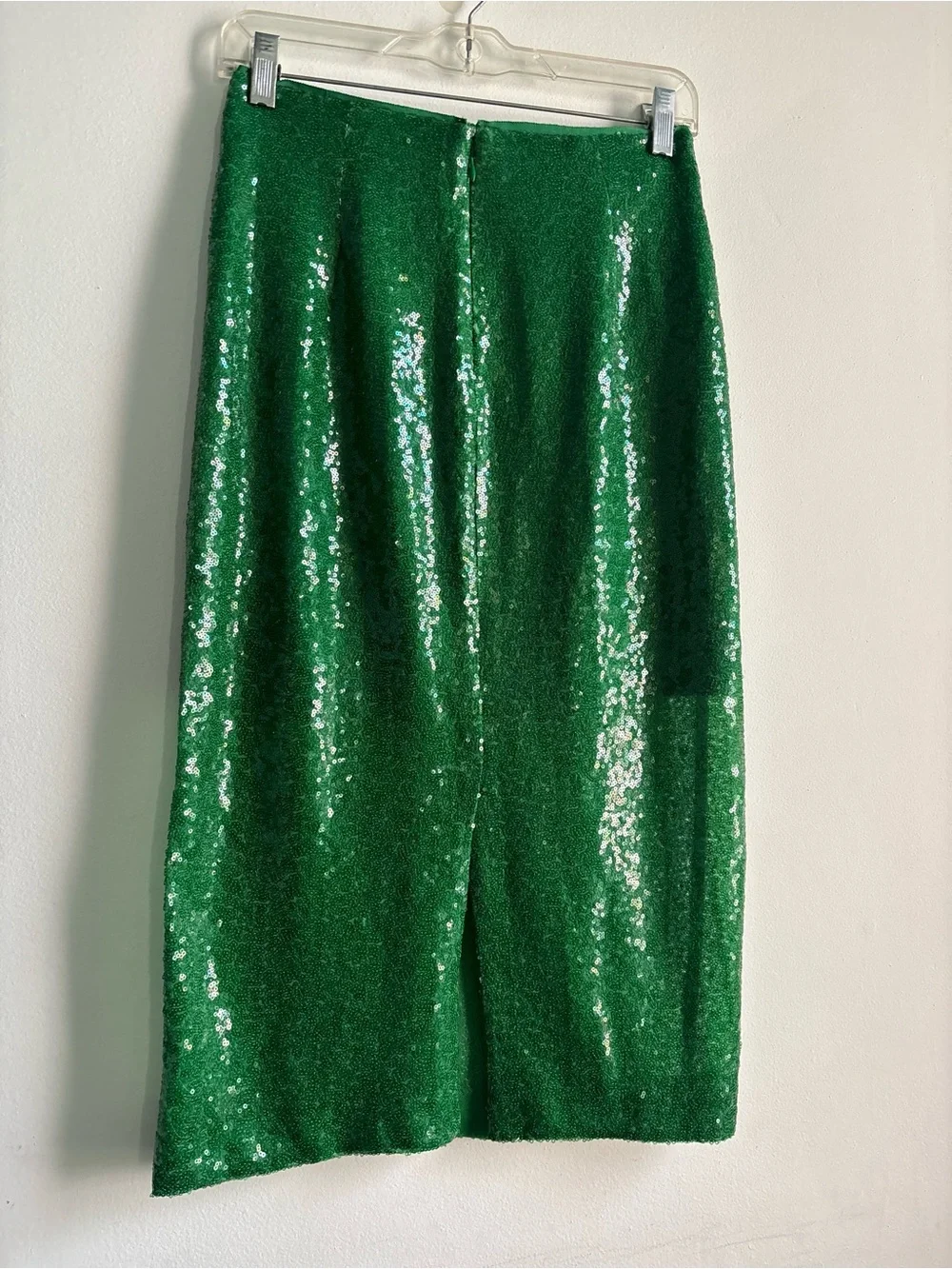J. Crew Green Sequin Midi Skirt